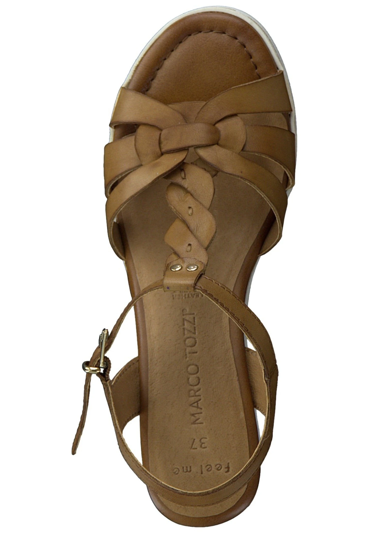 Marco Tozzi Sandales À Plateforme - Cognac Antic 2 Marco Tozzi Sandales À Plateforme - Cognac Antic – Image 2