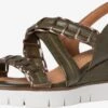 Sandales à Talons Sandales à Lanières Femme Kaki