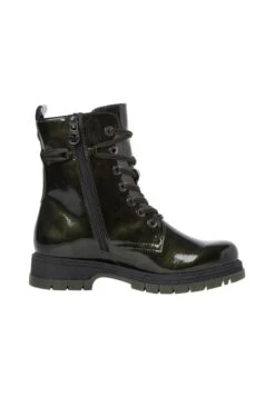 Marco Tozzi Kretschmer - Bottines À Lacets - Khaki Met Pat. -Chaussures Élégance Vente 8464d67f85114e1085a96882feef56ca