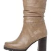 Marco Tozzi Stiefelette - Bottines À Talons Hauts - Taupe