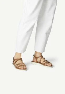 Marco Tozzi Sandales Compensées - Cognac Comb