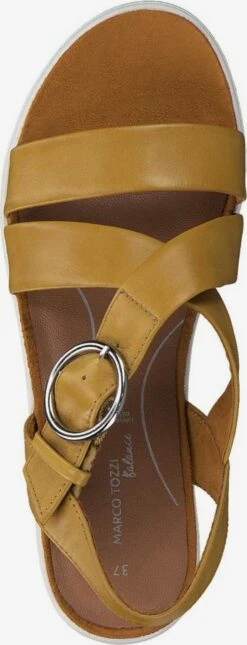 Marco Tozzi Sandales à Talons Sandales à Lanières Femme Moutarde -Chaussures Élégance Vente e3753faa2e2526470e1d8737564db580